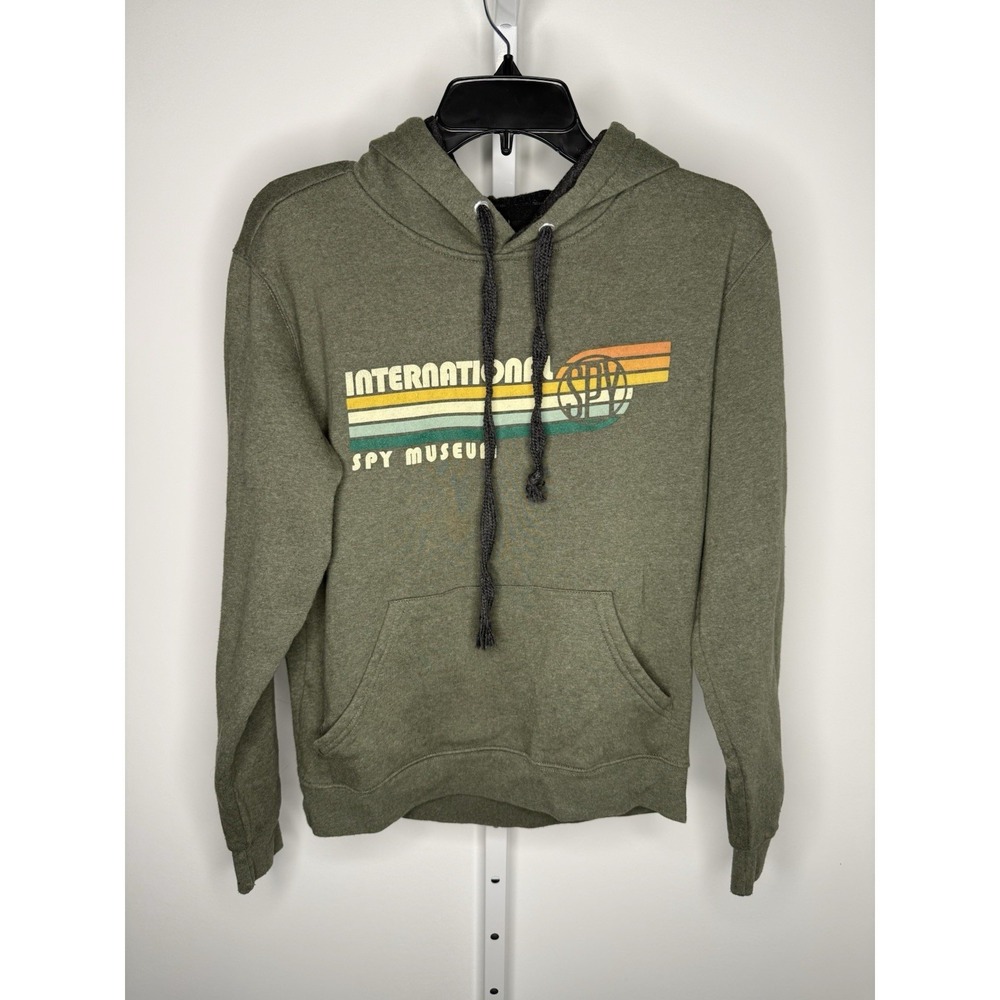 Lone Rock International Spy Museum green Graphic Hoodie Sweatshirt Small